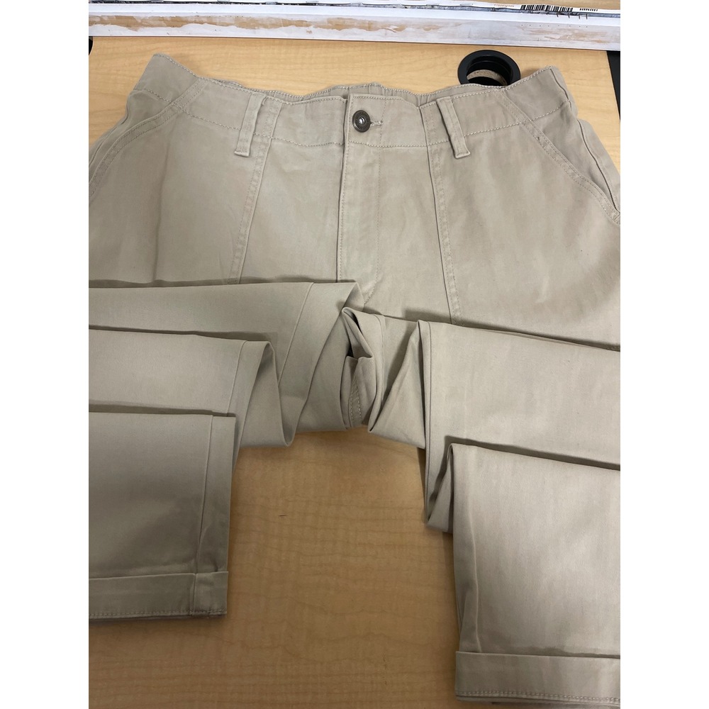 St Johns Bay Womens Khaki Chino Pants Size 16 Beige Stretch Utility Trousers